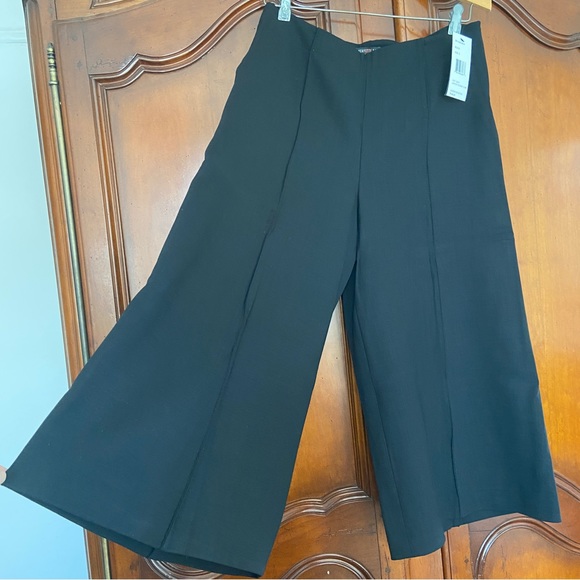 NWT Lafayette 148 Black Wool Culotte Trousers | Size 6 - Picture 2 of 6